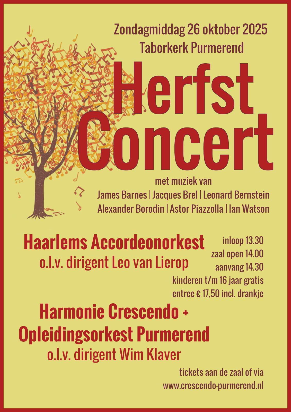 Herfstconcert Harmonie Crescendo Purmerend